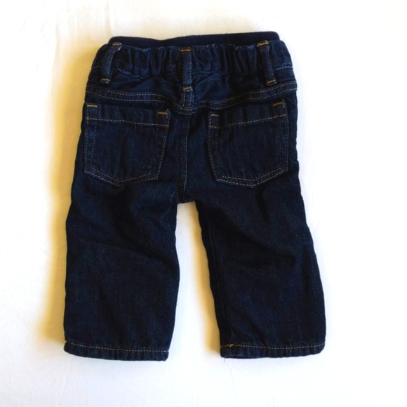 babyGap 1969 tartan plaid lined dark wash denim pull-on jeans 3 months baby - Picture 6 of 7